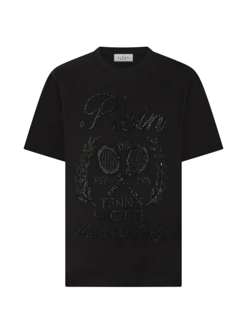 Philipp Plein rhinestone-embelished round-neck T-shirt Black PAFCMTK9024PJY002N