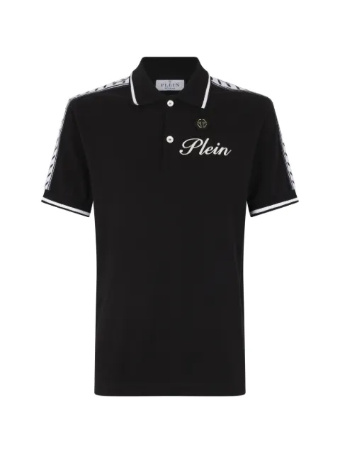 Philipp Plein logo-tape polo shirt Black PAFCMTK8991PTE179N