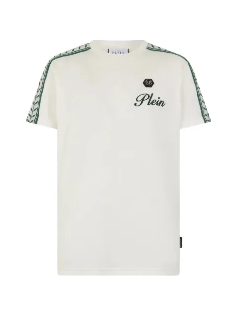 Philipp Plein piquet round neck T-shirt plein tennis Neutrals PAFCMTK8990PTE179N