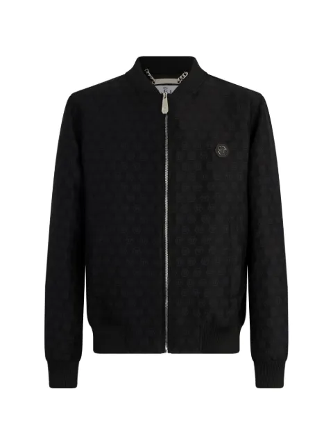 Philipp Plein jacquard monogram bomber jacket Black PAFCMRB3051PTE021N