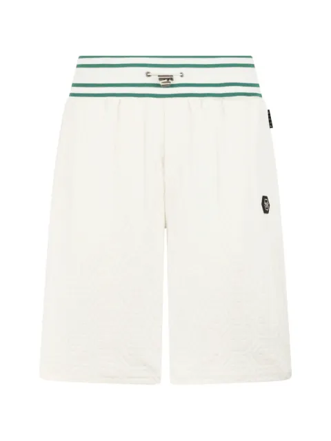 Philipp Plein tracksuit shorts jacquard monogram White PAFCMJT2836PTE003N
