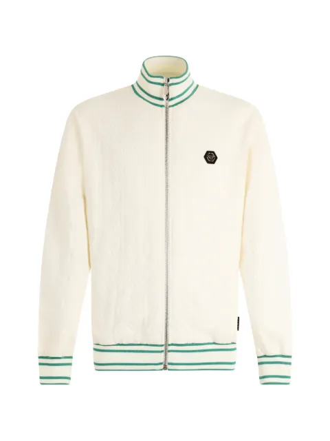 Philipp Plein tracksuit jacket jacquard monogram White PAFCMJB4000PTE003N
