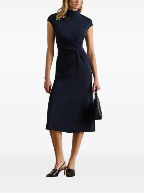 Lauren Ralph Lauren turtleneck twisted midi dress Blue 200P03732001