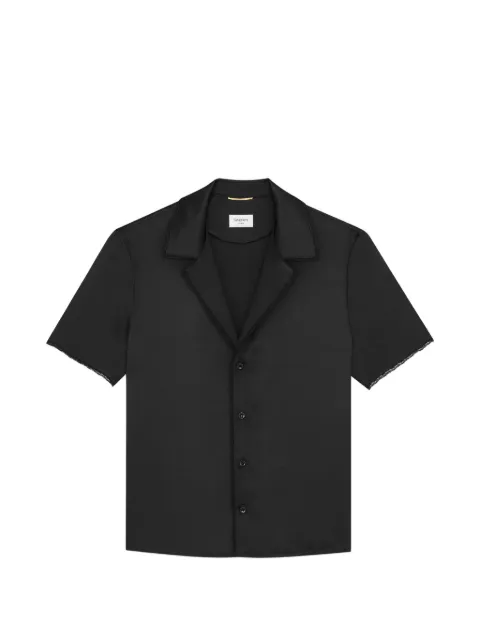 Saint Laurent lace-trim silk shirt Black 861081Y7G27