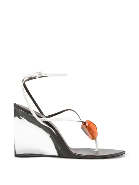 Alaïa invisible jewel wedge sandals in patent calfskin Silver AA3S3008I037