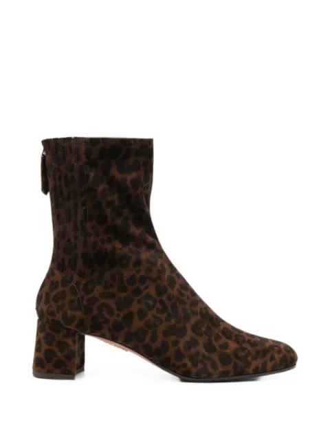 Aquazzura Saint Honore leopard-print ankle boots Brown SHOMIDB0PLDESP