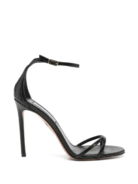 Aquazzura Nuda snakeskin-effect heeled sandals Black NNDHIGS0MSK000