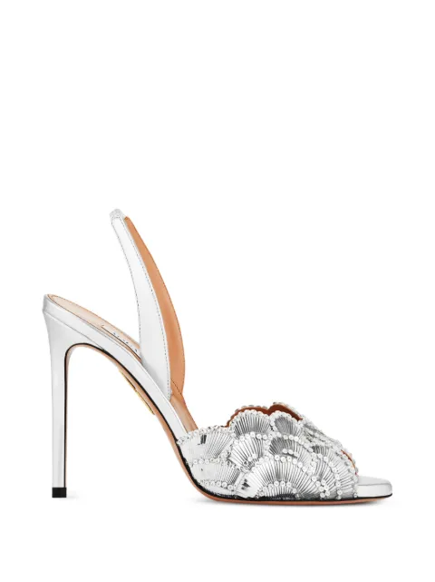 Aquazzura Ce Soir crystal-embellished heeled sandals Silver CSOHIGS0ENM