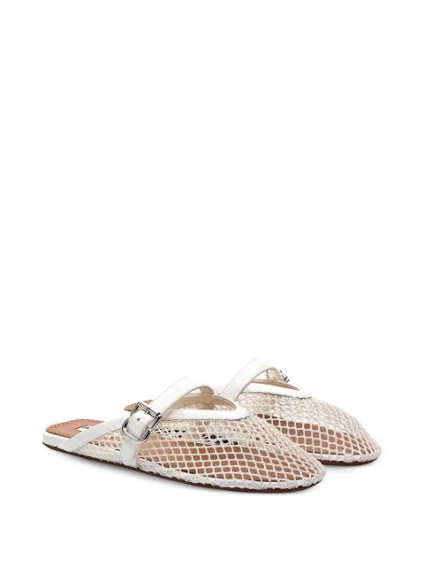 Alaïa fishnet flat mules White AA3A1035A028