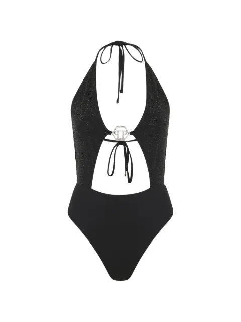 Philipp Plein monokini monogram strass Black SAFCWMX0291PTE003N