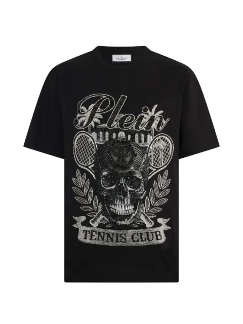 Philipp Plein round neck t-shirt skull tennis Black PAFCMTK9019PJY002N