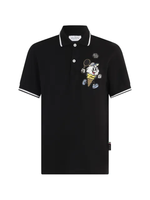 Philipp Plein ice cream graphic print polo shirt Black PAFCMTK9017PTE179N