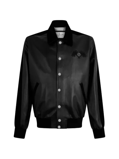 Philipp Plein Coster leather jacket Black PAFCMLB2047PLE022N