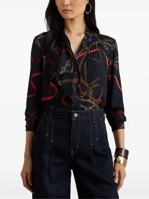Lauren Ralph Lauren printed pleated shirt Blue 200P03553001