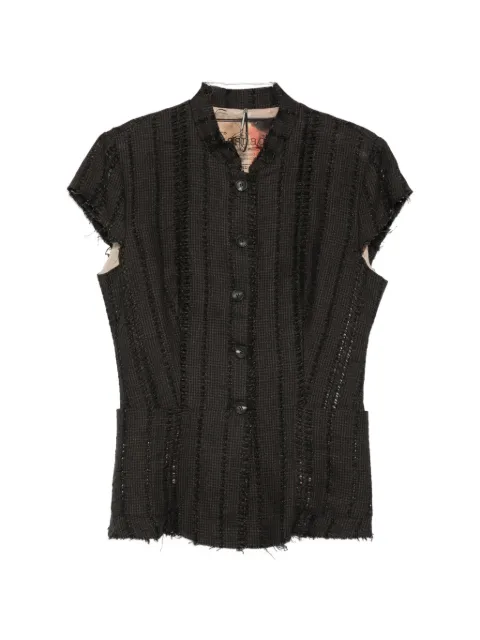 Masnada button fringed jacket Black 8011