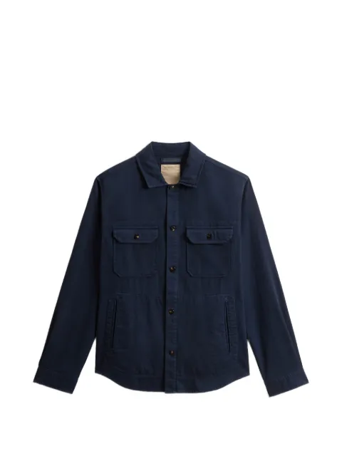 Woolrich button-down pockets-details cotton shirt jacket Blue CFWOOS2036MRUT5288
