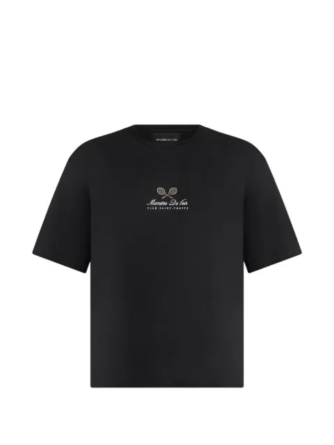 Manière De Voir Aaron club saint-tropez cotton T-shirt Black MAN3584