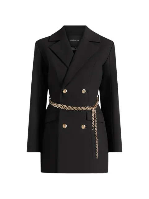 Manière De Voir Zara in black double-breasted blazer dress with chain Black WMN4465