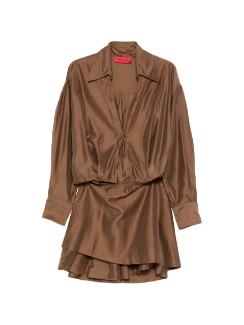 THELATEST Denise button mini dress Brown TLW04020T0161ABTP