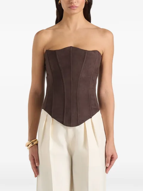 Manière De Voir Scarlett suede lace up corset Brown WMN4443