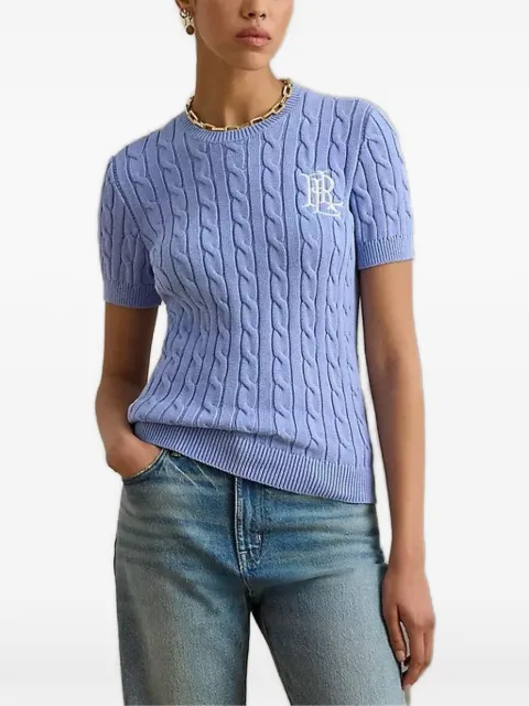 Lauren Ralph Lauren cable-knit intarsia T-shirt Blue 200P07025003