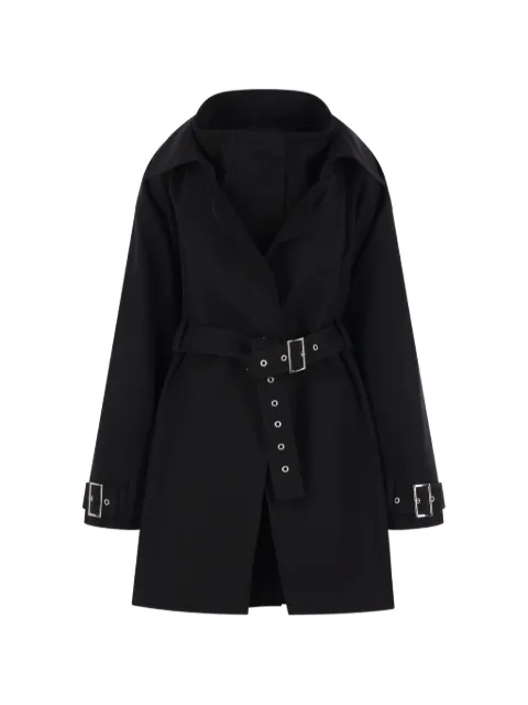 PETRA belt-fastening coat Black PFPSS26OW081BLACK