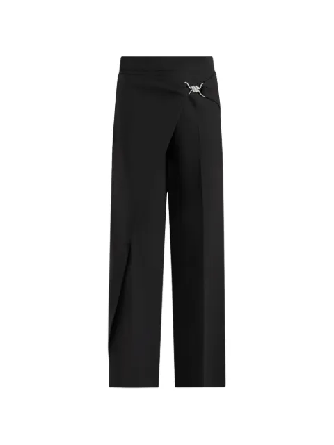 Manière De Voir Beryl wrap tailored trousers with hardware detail Black WMN4196