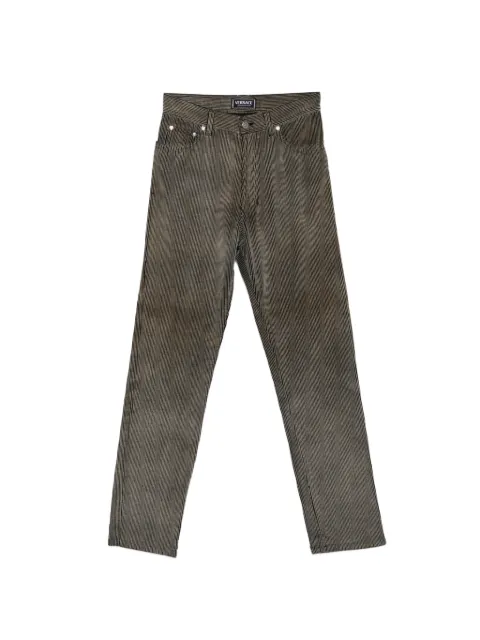 Versace Pre-Owned 1990s striped trousers Neutrals VE280AST