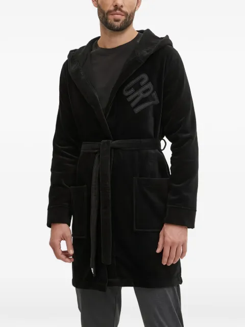 CR7 CRISTIANO RONALDO hooded belted loungewear Black 87409325