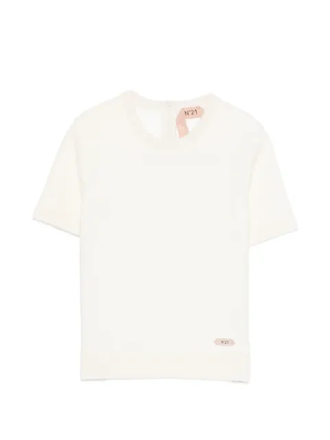 Nº21 round-neck short-sleeve sweater Neutrals 26EN2S0A01376111103