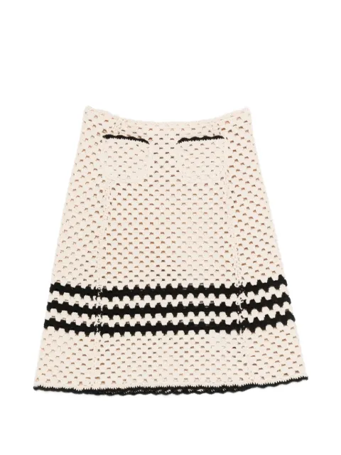 Nº21 knitted-construction stripe-detail skirt Neutrals 26EN2M0AC0395231259