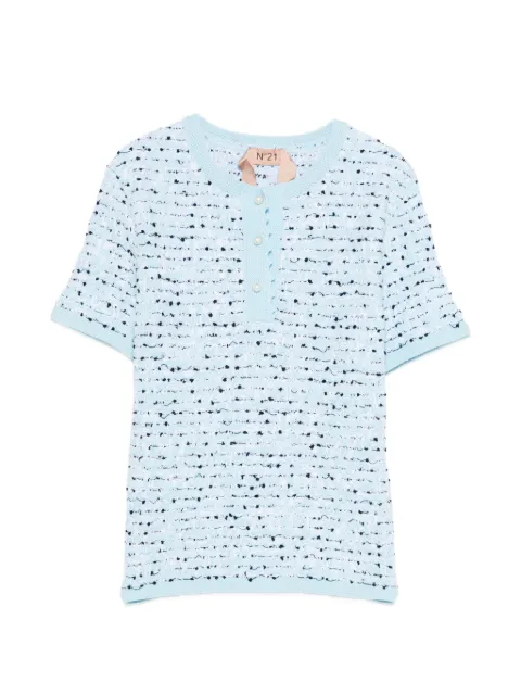Nº21 round-neck knitted top Blue 26EN2M0A00676016255
