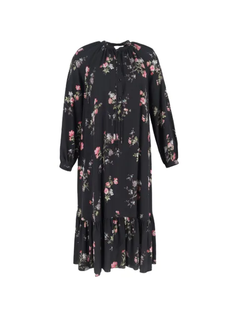 Celine Pre-Owned floral-print midi dress Black RFCPUGBCL710652W