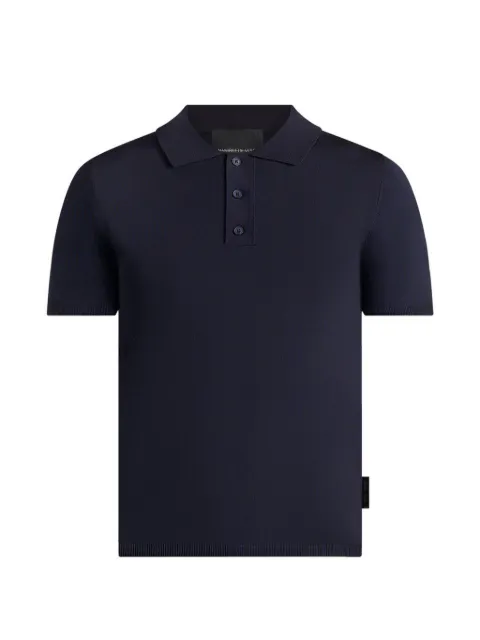 Manière De Voir PL001 luxe knitted polo shirt Blue MAN3523