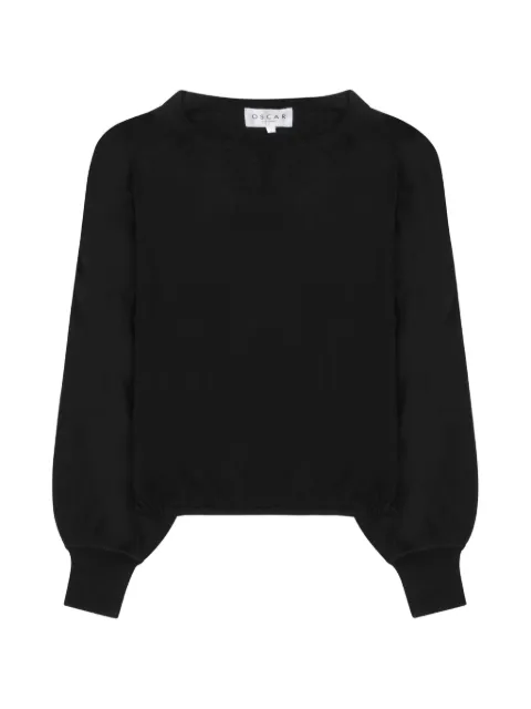 OSCAR The Collection crew-neck long-sleeve sweater Black NOOS003701