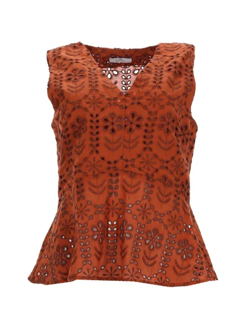 PS Paul Smith V-neck floral top Brown W2R386MV3144265