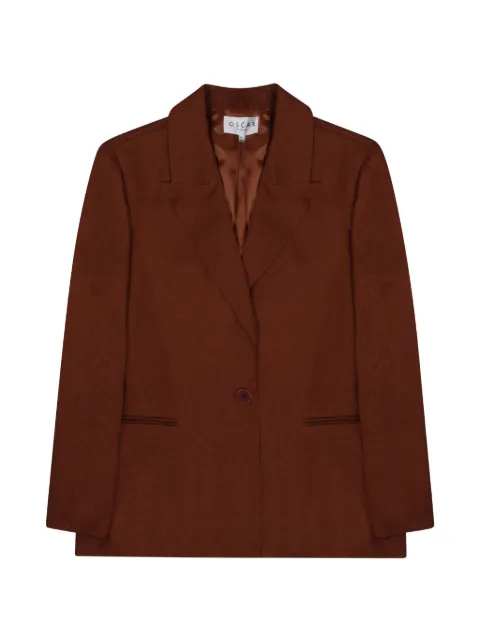 OSCAR The Collection single-breasted peaked-lapels blazer Brown S26150417