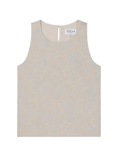 OSCAR The Collection embroidered sleeveless top Neutrals S26030061
