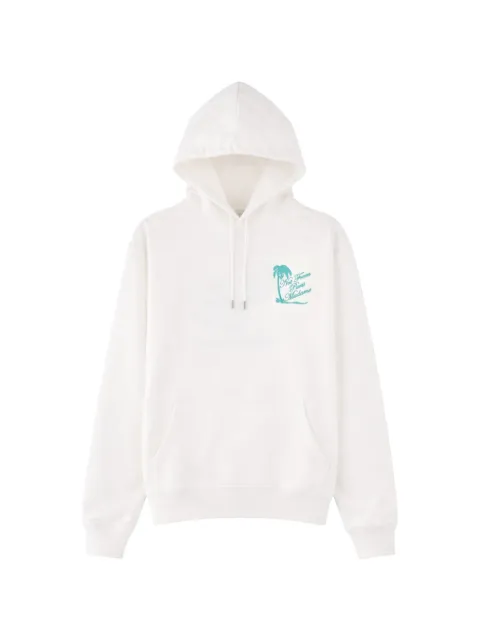 Drôle De Monsieur drawstring graphic hoodie White HO204CO127OFFWHITE