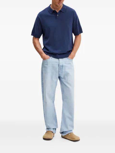 Levi's short-sleeve knitted polo shirt Blue A7294
