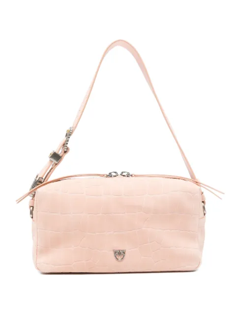 PINKO crocodile-effect leather shoulder bag Pink 106761A2YW