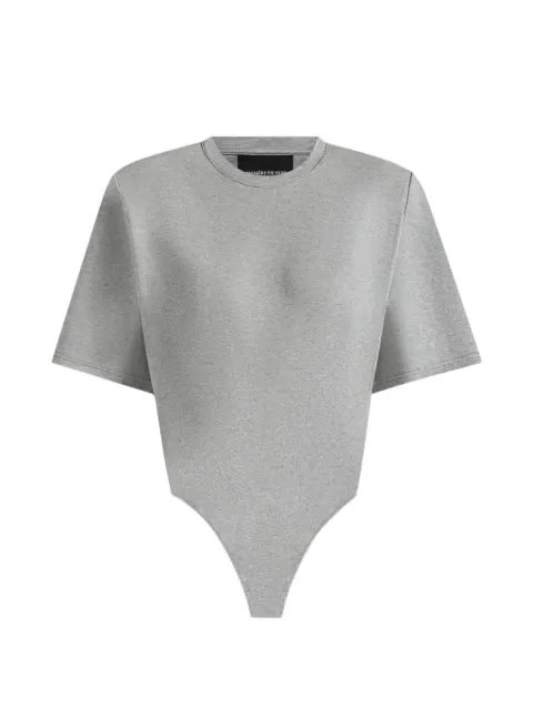 Manière De Voir Mia wide shoulder bodysuit T-shirt Grey WMN4428