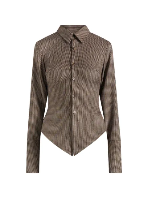 Manière De Voir Sonia tailored cotton cinch shirt Brown WMN4203