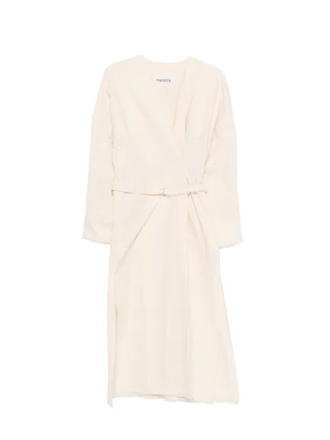 Nackiyé Kyoto frayed wrap dress Neutrals 1001032
