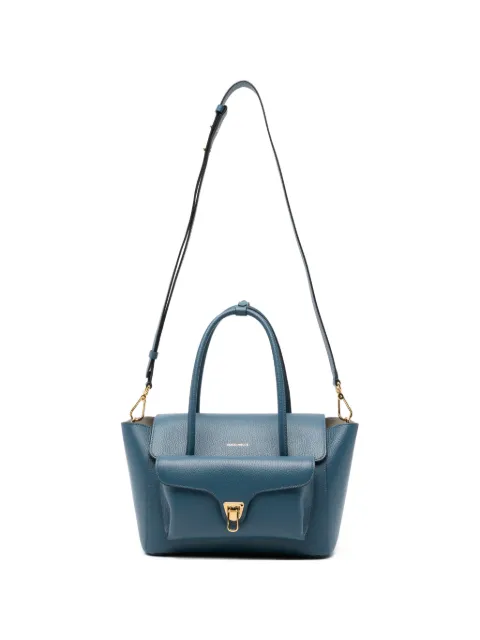 Coccinelle medium Double Beat top-handle leather tote bag Blue E1T8A180201
