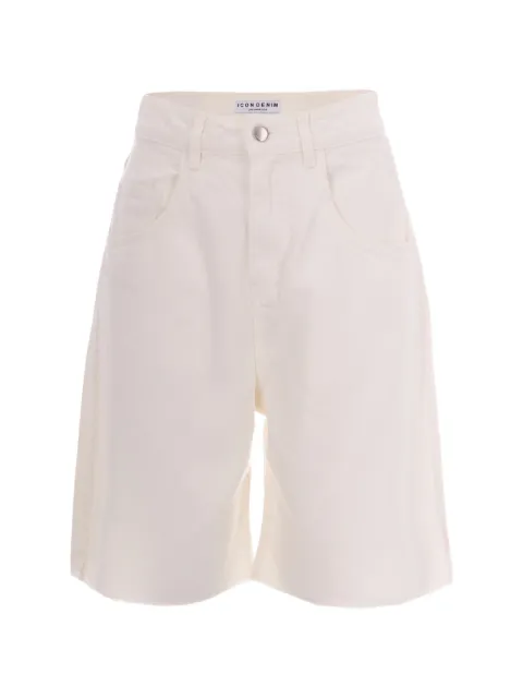 ICON DENIM knee leght shorts Neutrals LEAPT8817WHI