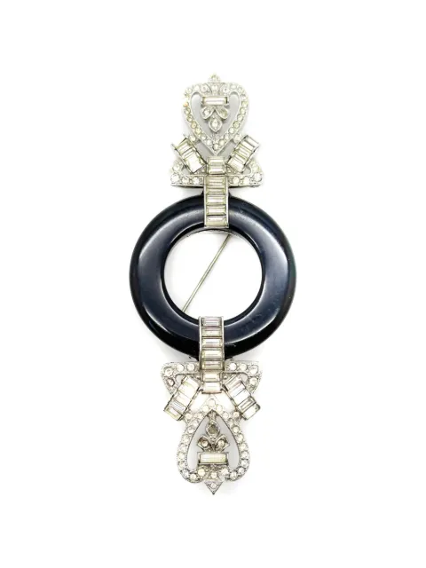 Jennifer Gibson Jewellery 1970s Kenneth Jay Lane Deco brooch Silver JGJKJLDECOBRO