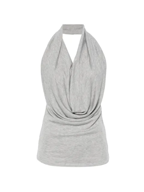 Aya Muse draped halterneck top Grey AMR2631