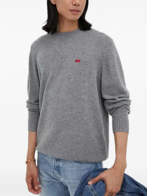 Levi's logo-patch crew-neck sweater Grey A4320
