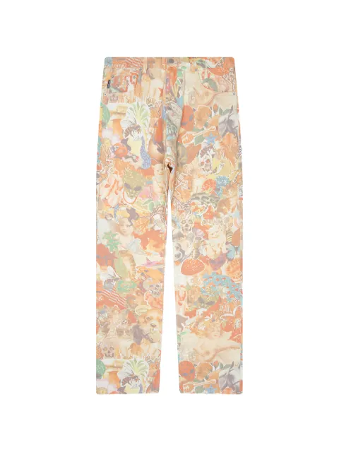 Pleasures Stickers straight-leg jeans Neutrals P26SP035MULTI